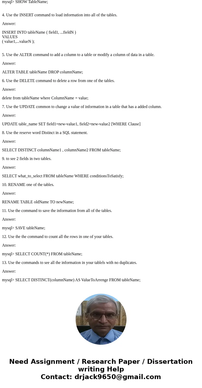 MySql: 1 Create a database in MySQL using 4 or more tables. 2. Use primary, foreign or composite keys for the tables. 3. Use the command to view your table stru MySql: 1 Create a database in MySQL using 4 or more tables. 2. Use primary, foreign or composite keys for the tables. 3. Use the command to view your table stru