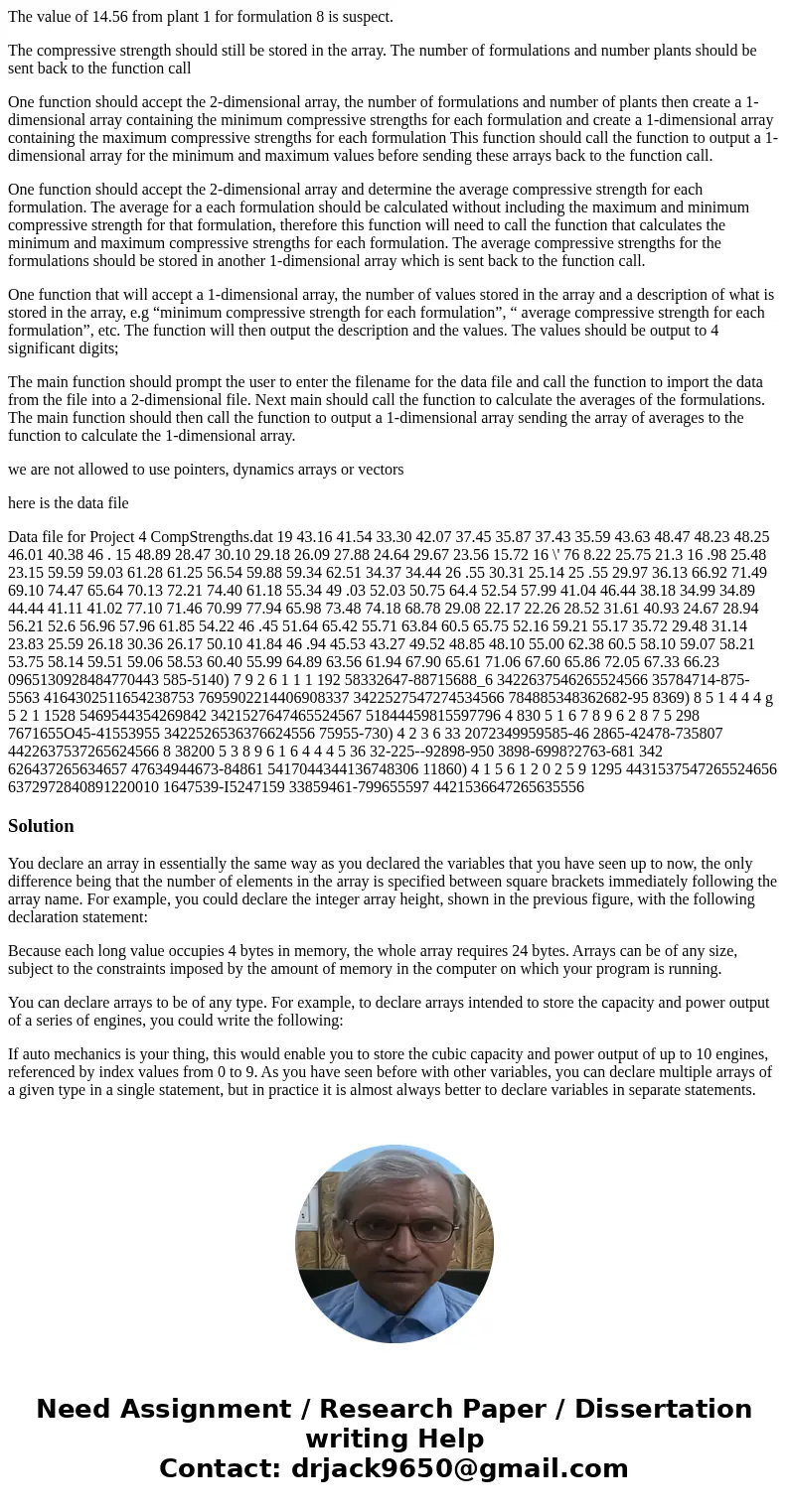 Need help with a c++ project Each row of the table represents a specific formulation and each column represents a specific plant. Your program should have a mai Need help with a c++ project Each row of the table represents a specific formulation and each column represents a specific plant. Your program should have a mai