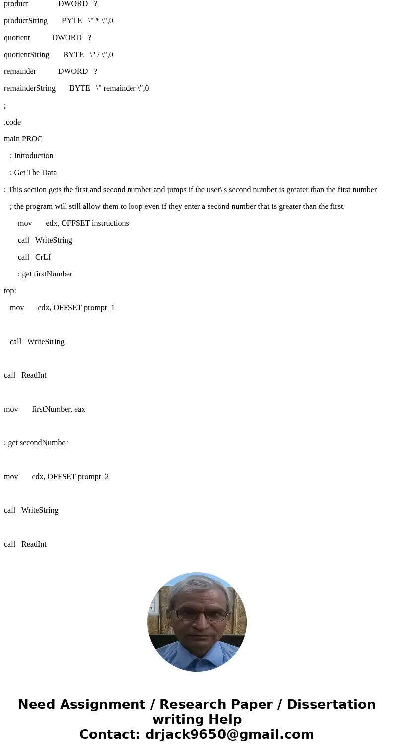 Objectives: 1. using indirect addressing 2. passing parameters 3. generating “random” numbers 4. working with arrays Description: Write and test a MASM (assembl Objectives: 1. using indirect addressing 2. passing parameters 3. generating “random” numbers 4. working with arrays Description: Write and test a MASM (assembl