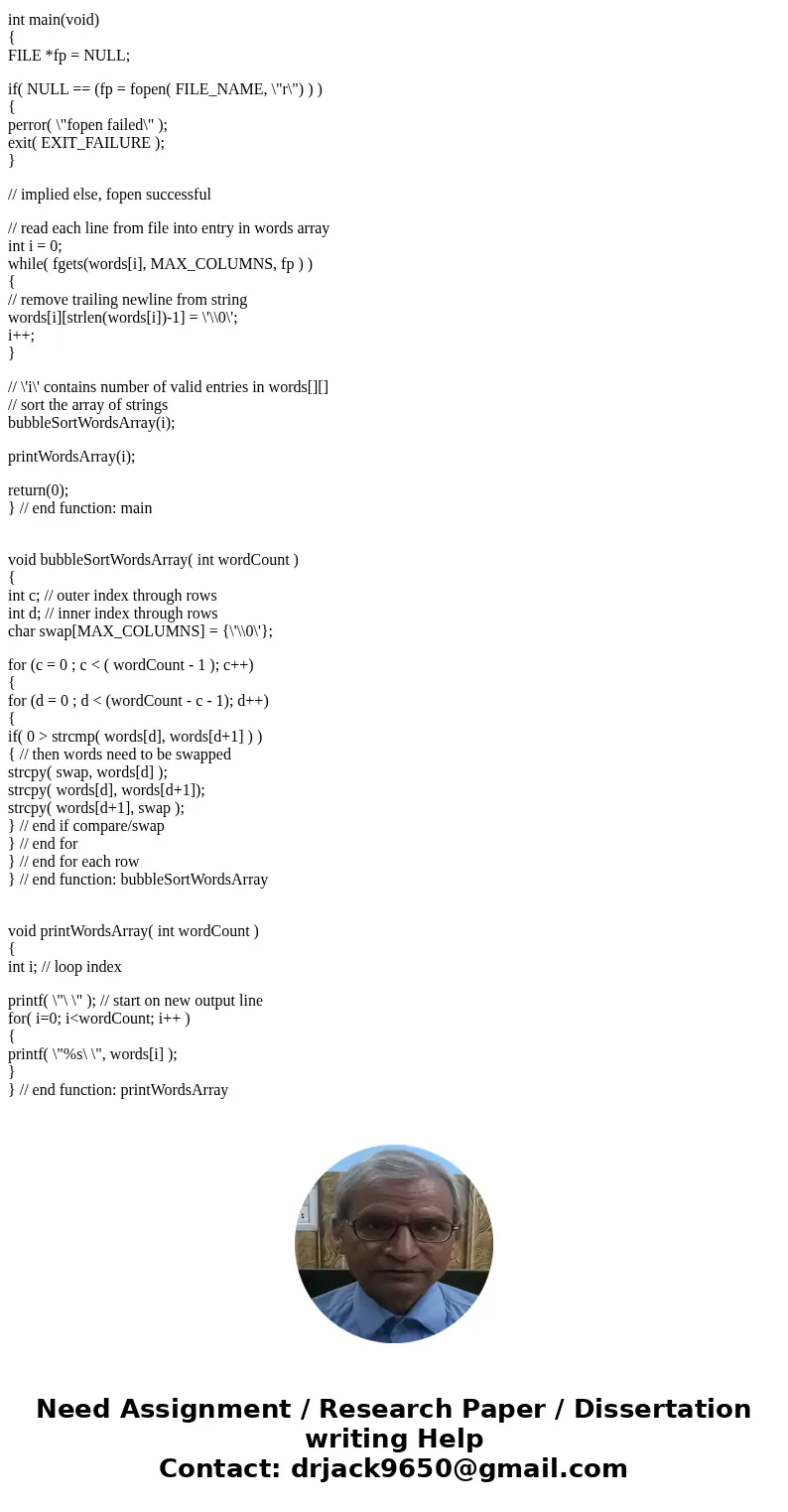 Overview: This assignment provides an example of using pointers for the extraction, recording and organization of data from a text file. The attached file \'wor Overview: This assignment provides an example of using pointers for the extraction, recording and organization of data from a text file. The attached file \'wor