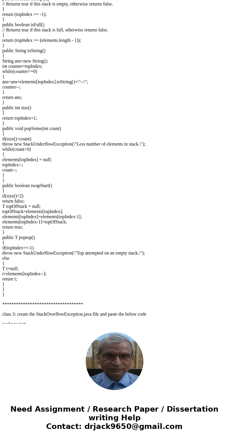 Please review my code (java) Someone helped me with it but i cannot get it to compile i tried to separate the code that didnt work. package ch02.stacks; import  Please review my code (java) Someone helped me with it but i cannot get it to compile i tried to separate the code that didnt work. package ch02.stacks; import