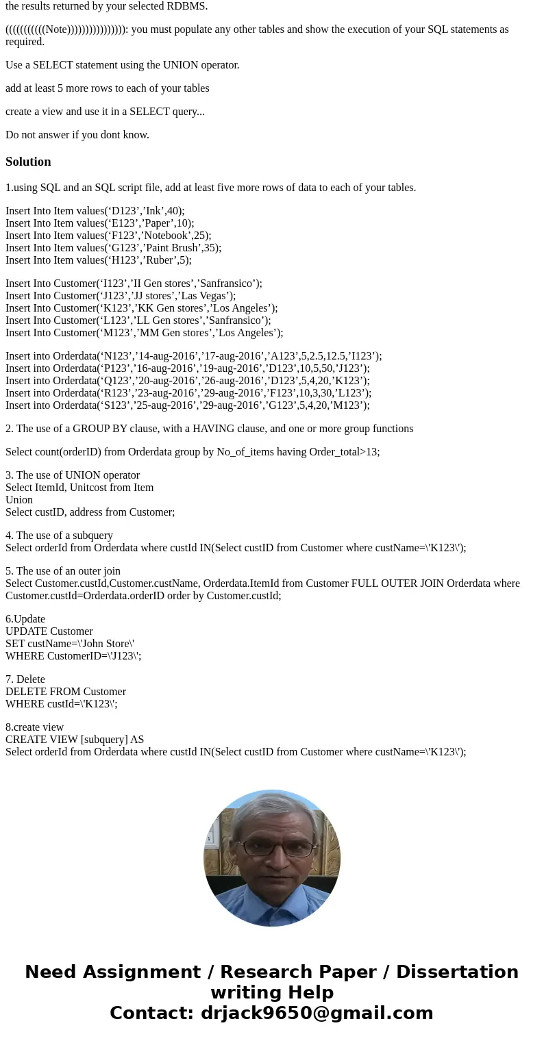 Tables: Create table Item( &nbs... Bookmark Tables: Create table Item( ItemId char(5) constraint itmid_unique primary key, Decription varchar2(30), Unitcost Tables: Create table Item( &nbs... Bookmark Tables: Create table Item( ItemId char(5) constraint itmid_unique primary key, Decription varchar2(30), Unitcost