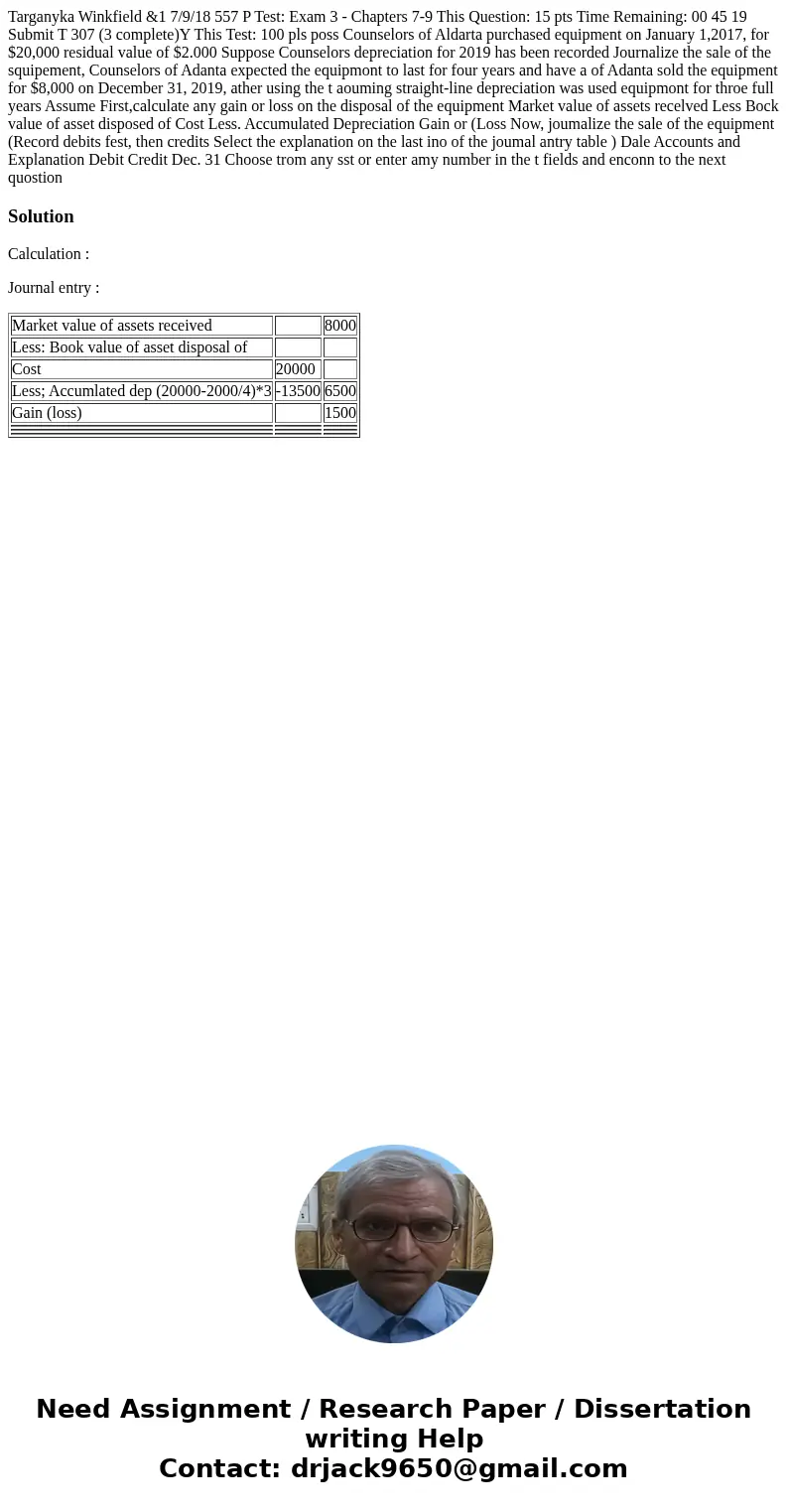 Targanyka Winkfield &1 7/9/18 557 P Test: Exam 3 - Chapters 7-9 This Question: 15 pts Time Remaining: 00 45 19 Submit T 307 (3 complete)Y This Test: 100 pl  Targanyka Winkfield &1 7/9/18 557 P Test: Exam 3 - Chapters 7-9 This Question: 15 pts Time Remaining: 00 45 19 Submit T 307 (3 complete)Y This Test: 100 pl