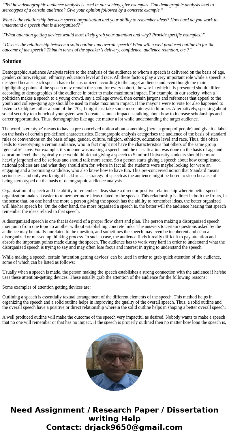 “Tell how demographic audience analysis is used in our society, give examples. Can demographic analysis lead to stereotypes of a certain audience? Give your opi “Tell how demographic audience analysis is used in our society, give examples. Can demographic analysis lead to stereotypes of a certain audience? Give your opi