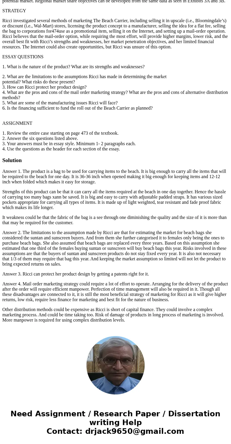 THE BEACH CARRIER Mary Ricci has a new product concept, The Beach Carrier, that she is ready to bring to market. Ricci is creative, optimistic, enthusiastic, fl THE BEACH CARRIER Mary Ricci has a new product concept, The Beach Carrier, that she is ready to bring to market. Ricci is creative, optimistic, enthusiastic, fl