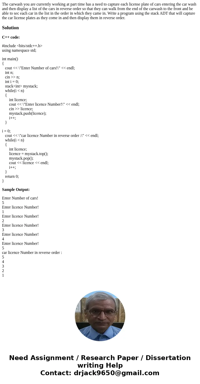 The carwash you are currently working at part time has a need to capture each license plate of cars entering the car wash and then display a list of the cars i  The carwash you are currently working at part time has a need to capture each license plate of cars entering the car wash and then display a list of the cars i