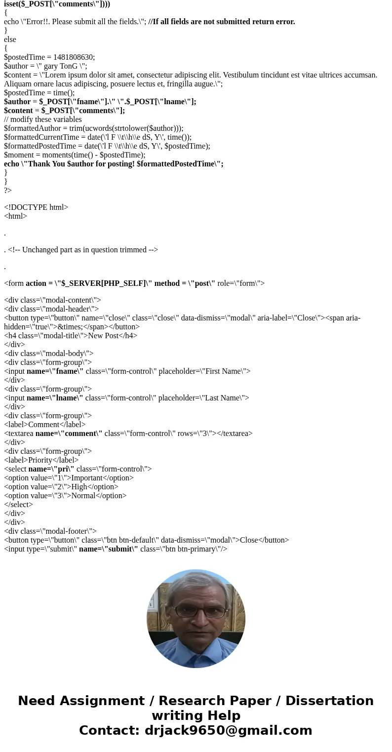 The purpose of this lab is to work with forms and arrays. 1. Refactor the code so that the moments() function is in a separate file named functions.php require( The purpose of this lab is to work with forms and arrays. 1. Refactor the code so that the moments() function is in a separate file named functions.php require(
