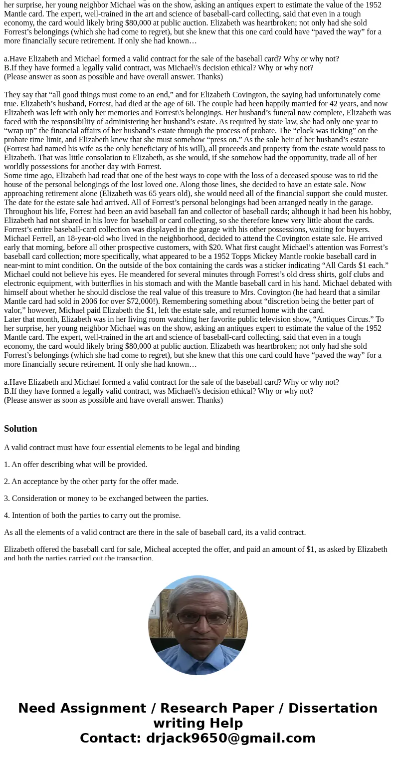  They say that “all good things must come to an end,” and for Elizabeth Covington, the saying had unfortunately come true. Elizabeth’s husband, Forrest, had die