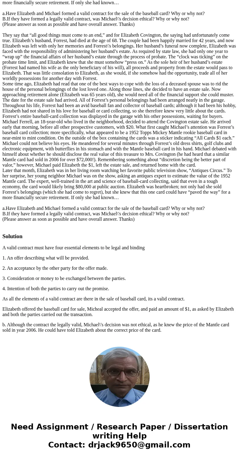  They say that “all good things must come to an end,” and for Elizabeth Covington, the saying had unfortunately come true. Elizabeth’s husband, Forrest, had die