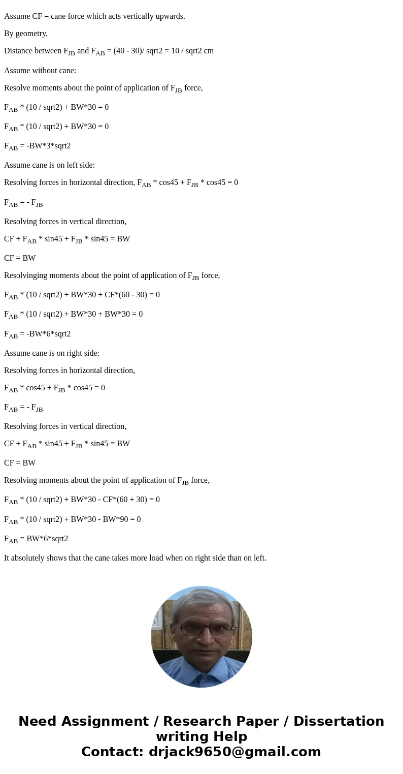 Unloading a painful hip can often be accomplished with a cane. Using the illustration below, is there a difference if one uses the cane on one side or the othe  Unloading a painful hip can often be accomplished with a cane. Using the illustration below, is there a difference if one uses the cane on one side or the othe