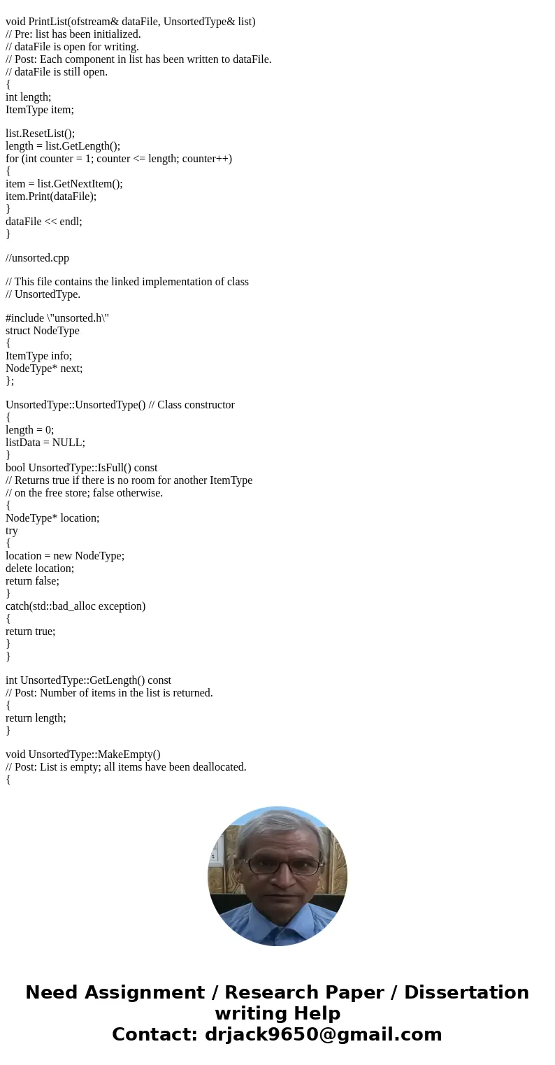 Using the C++ programming language 1. Implement the UnsortedList class to store a list of numbers that are input into the list from data.txt. - create a main.cp Using the C++ programming language 1. Implement the UnsortedList class to store a list of numbers that are input into the list from data.txt. - create a main.cp