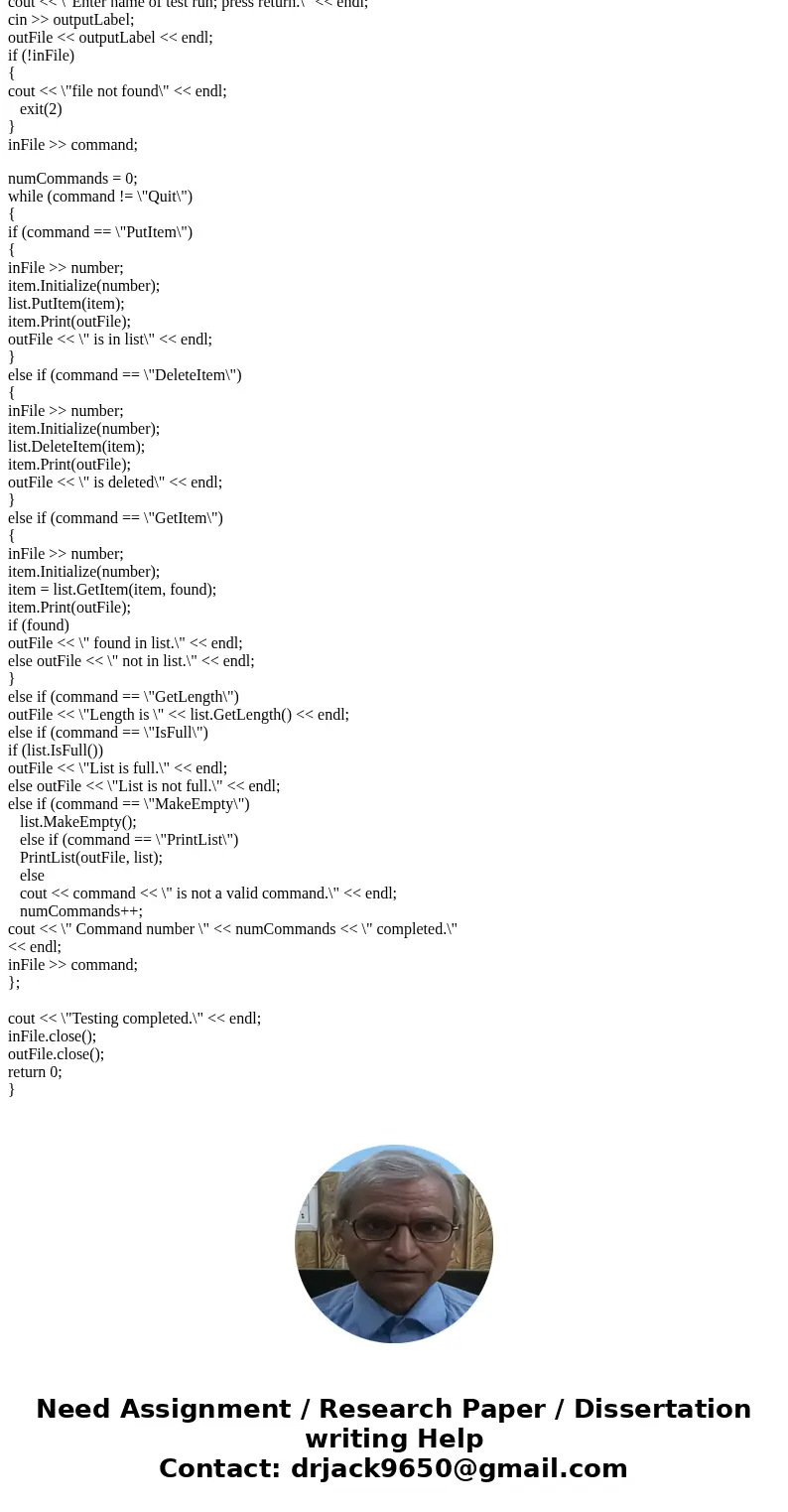 Using the C++ programming language 1. Implement the UnsortedList class to store a list of numbers that are input into the list from data.txt. - create a main.cp Using the C++ programming language 1. Implement the UnsortedList class to store a list of numbers that are input into the list from data.txt. - create a main.cp