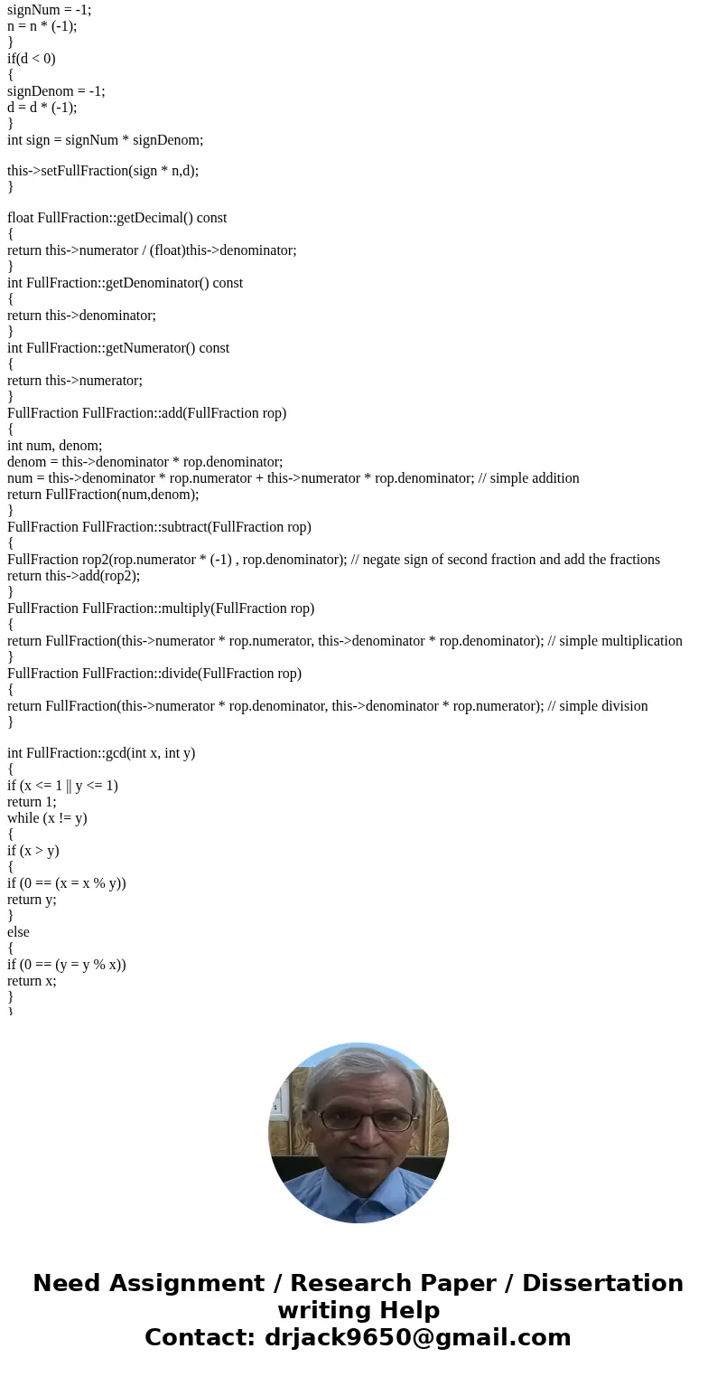 Using the previous assignment, expand it to include methods for the other rational number arithmetic operations, according to the class declaration below. Guide Using the previous assignment, expand it to include methods for the other rational number arithmetic operations, according to the class declaration below. Guide