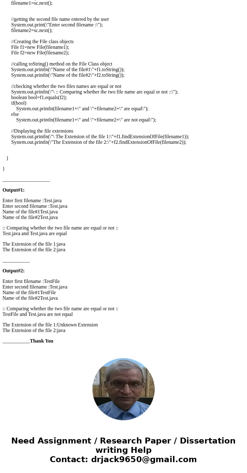 Write a class encapsulating the concept of a file, assuming a file has only a single attribute: the name of the file. Include a constructor, the accessors and   Write a class encapsulating the concept of a file, assuming a file has only a single attribute: the name of the file. Include a constructor, the accessors and