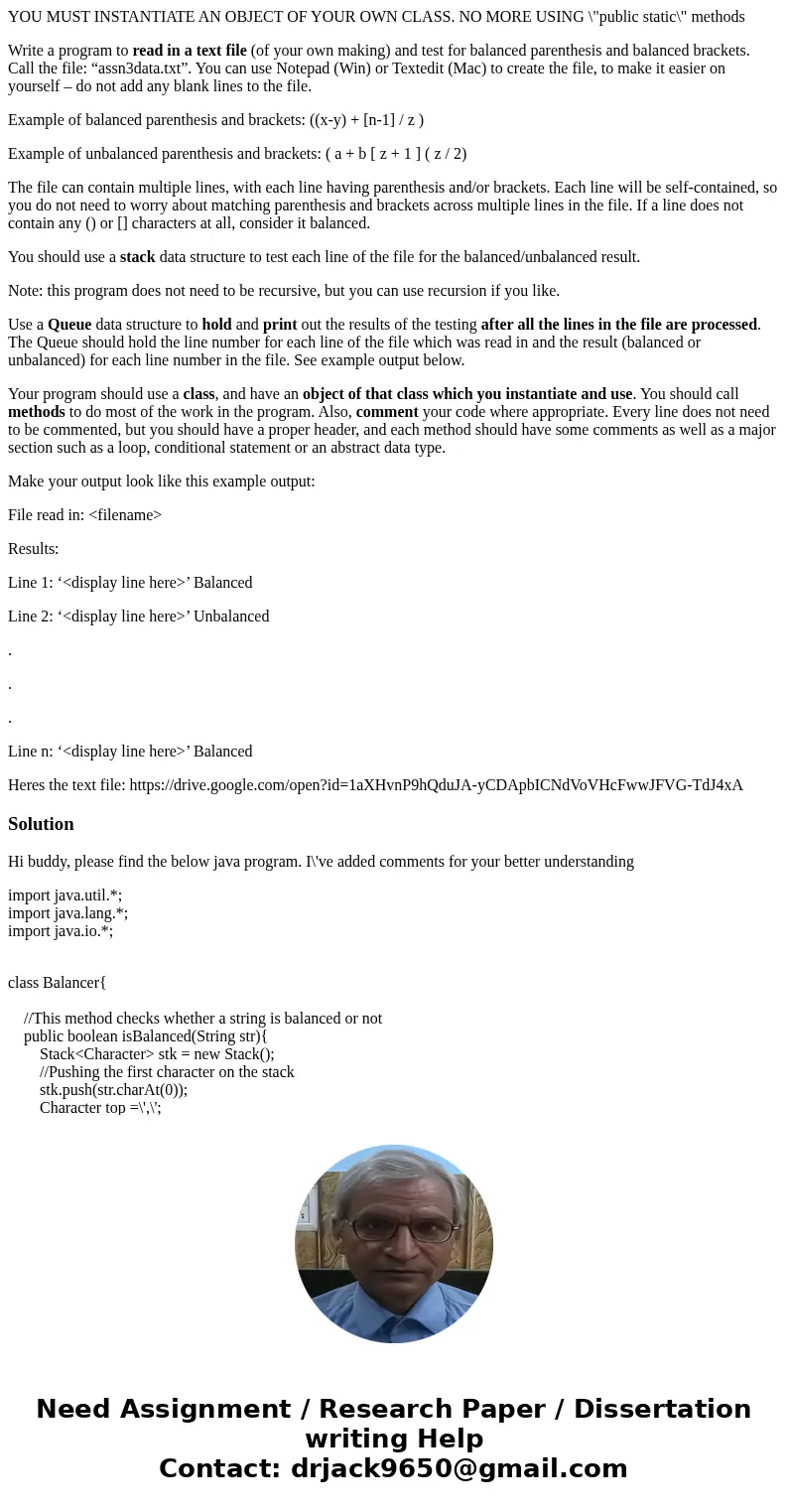 YOU MUST INSTANTIATE AN OBJECT OF YOUR OWN CLASS. NO MORE USING \ YOU MUST INSTANTIATE AN OBJECT OF YOUR OWN CLASS. NO MORE USING \