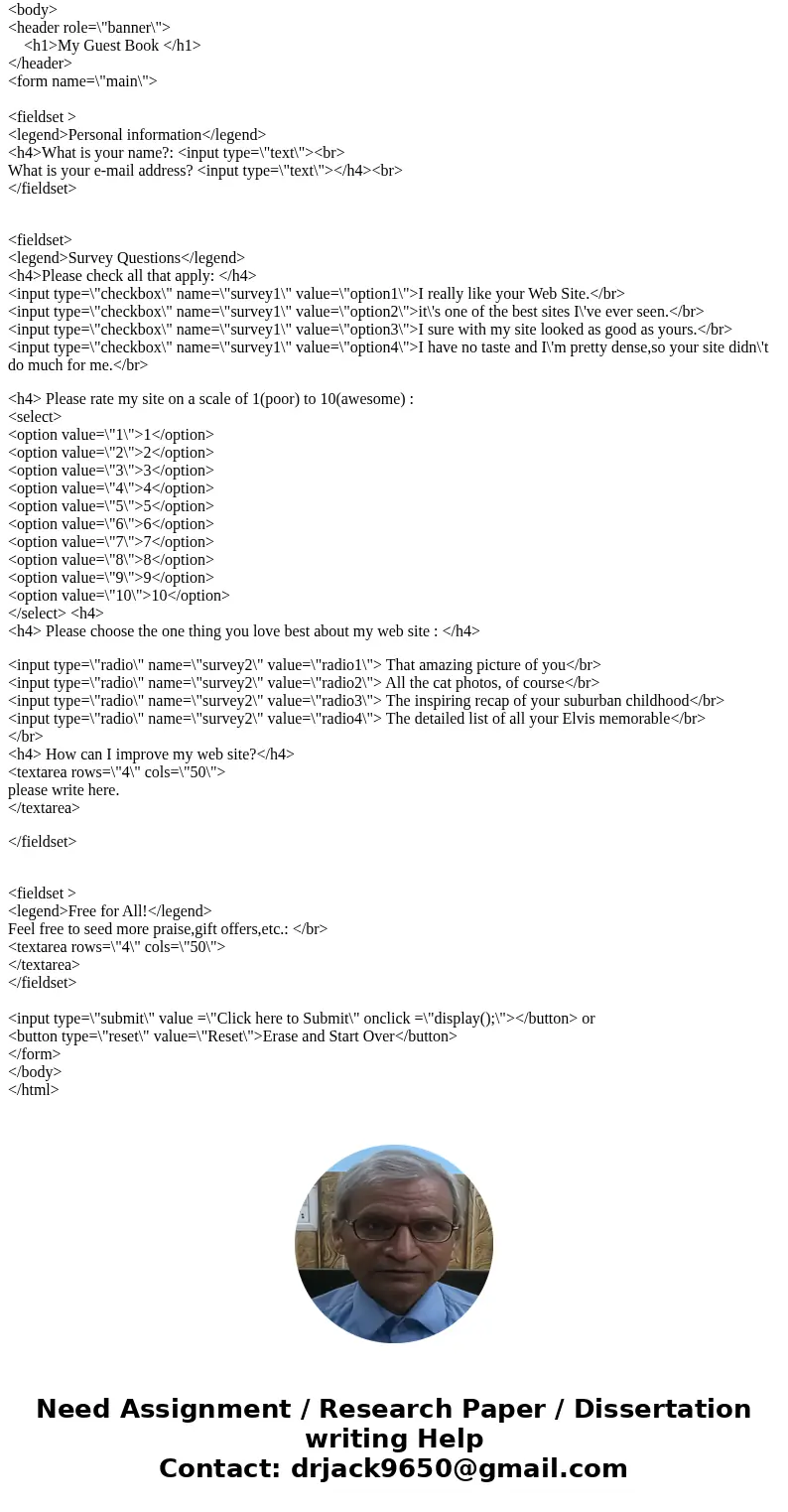 1. HTML – use HTML5 support to validate input boxes. 2. CSS – Provide format for tables and headers. 3. JavaScript – Read all information from HTML Form. Displa 1. HTML – use HTML5 support to validate input boxes. 2. CSS – Provide format for tables and headers. 3. JavaScript – Read all information from HTML Form. Displa