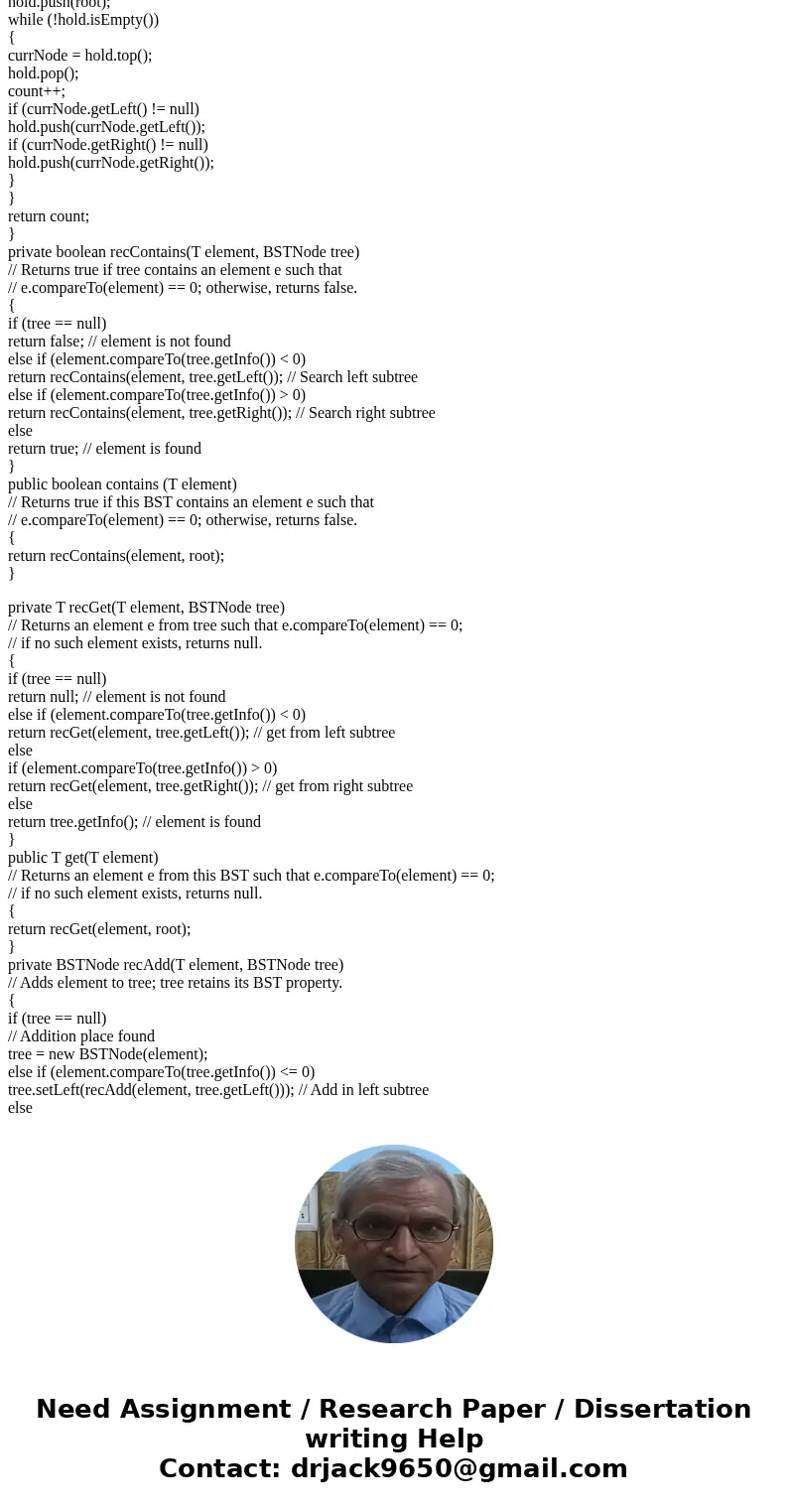 1) The Binary search tree ADT is extended to include a boolean method similarTrees that receives references to two binary trees and determines whether the shape 1) The Binary search tree ADT is extended to include a boolean method similarTrees that receives references to two binary trees and determines whether the shape