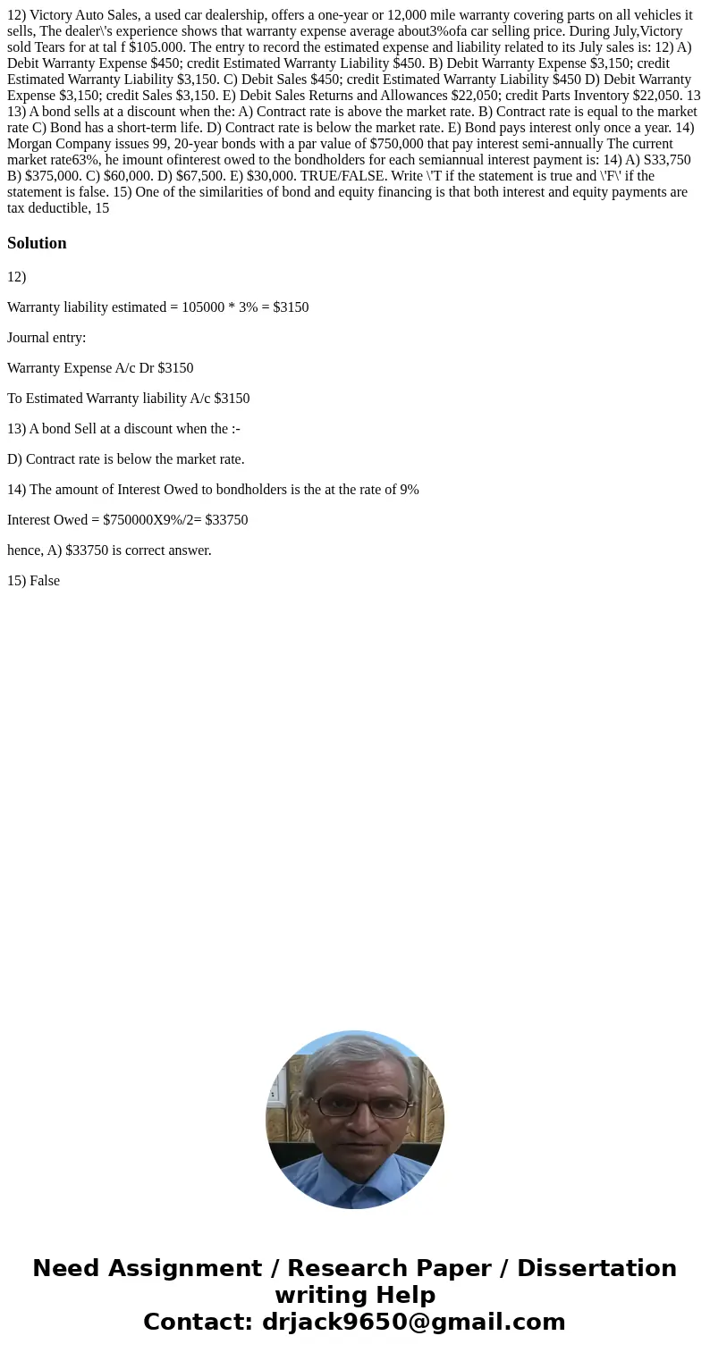 12) Victory Auto Sales, a used car dealership, offers a one-year or 12,000 mile warranty covering parts on all vehicles it sells, The dealer\'s experience show  12) Victory Auto Sales, a used car dealership, offers a one-year or 12,000 mile warranty covering parts on all vehicles it sells, The dealer\'s experience show