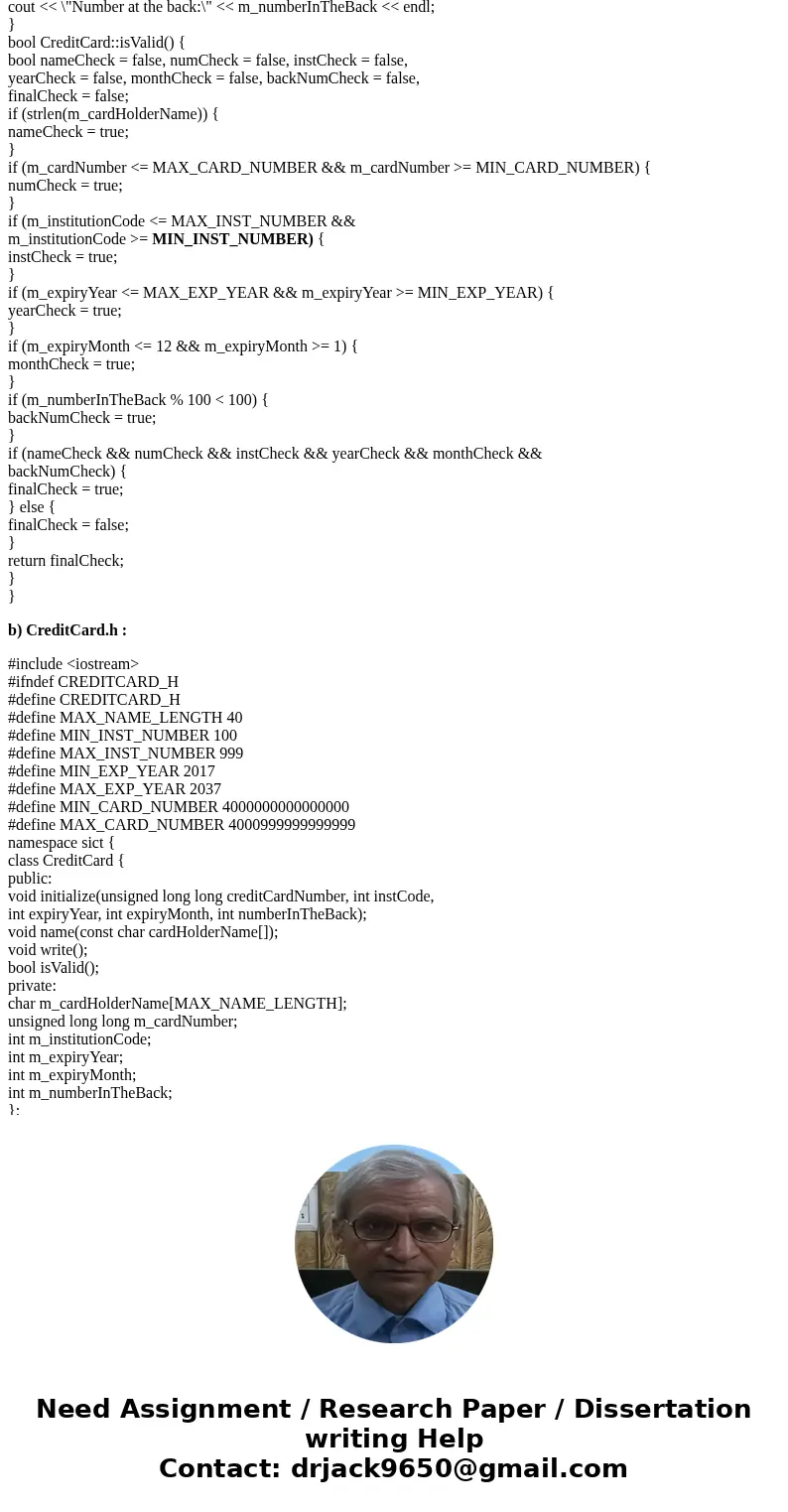 2- Modify the write function of CreditCard by adding two Boolean arguments; displayName and displayCardInfo. Using the two private write functions written in pa