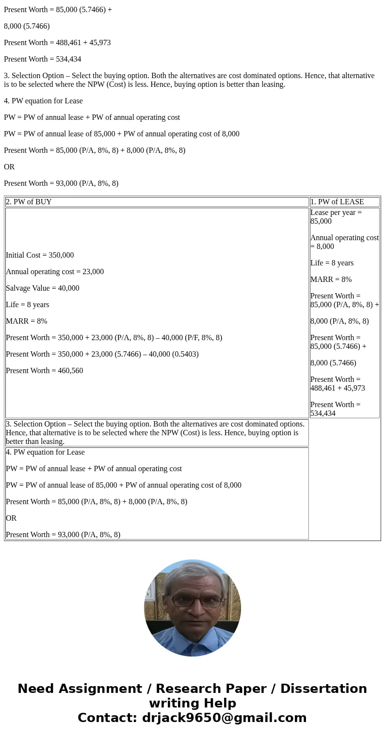  3. Intel Inc designs and sells Electronic Signal Machines. The company to decide on whether to Buy or Lease some new are shown below. is trying Equipment. The 