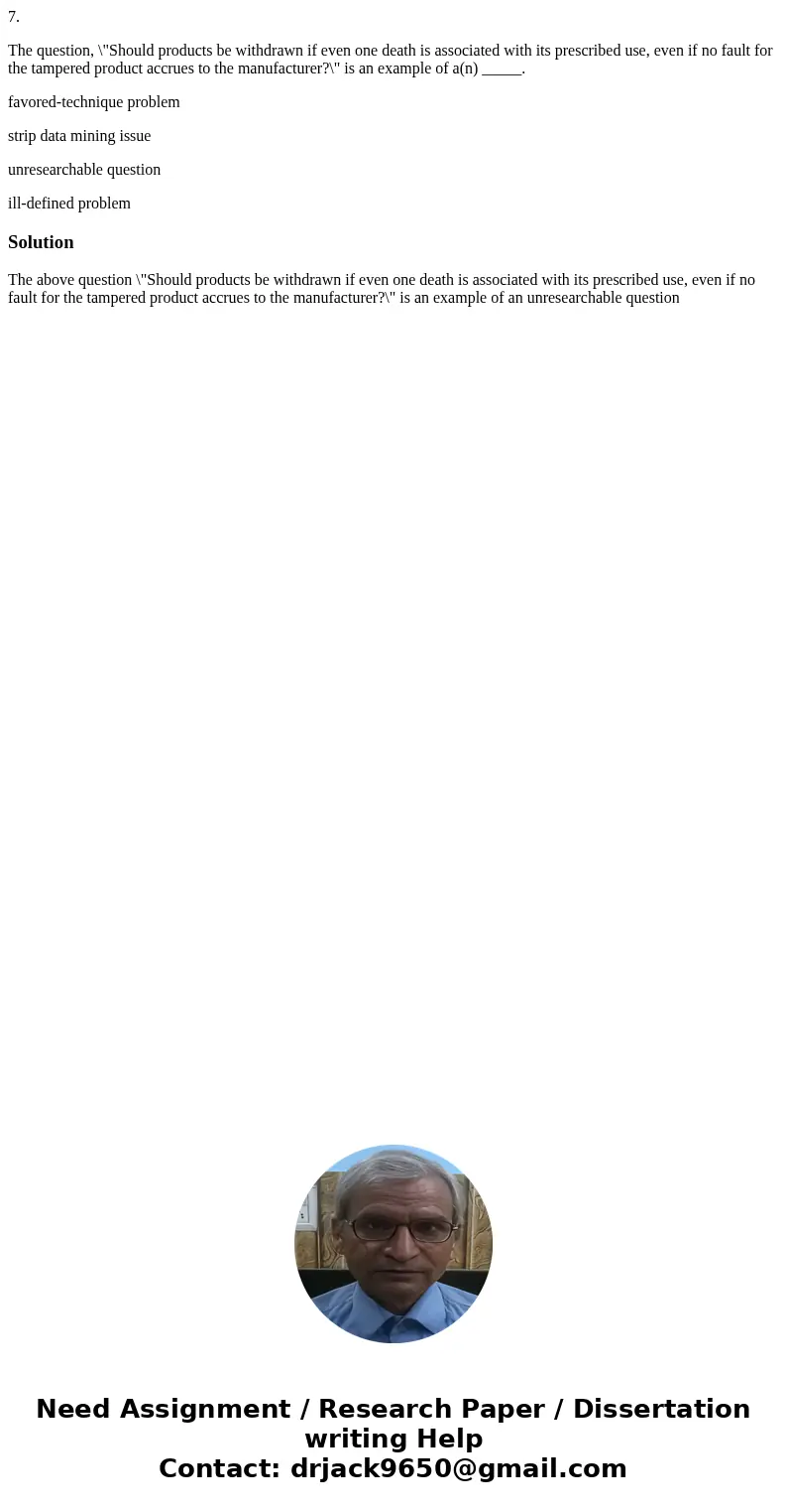 7. The question, \ 7. The question, \