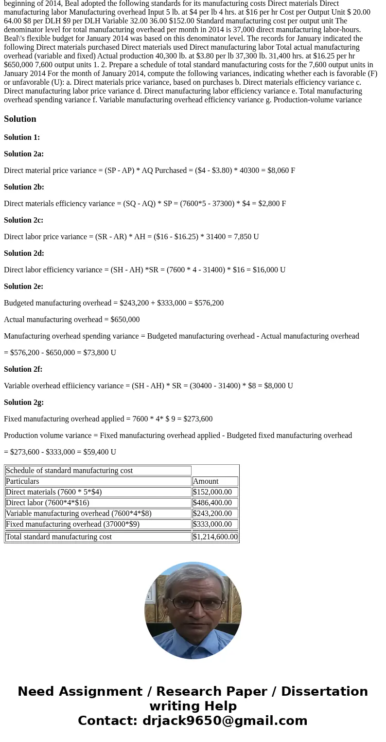  8-39 Review of Chapters 7 and 8, 3-variance analysis. (CPA, adapted) The Brown Manufacturing Company\'s costing system has two direct-cost categories: direct m