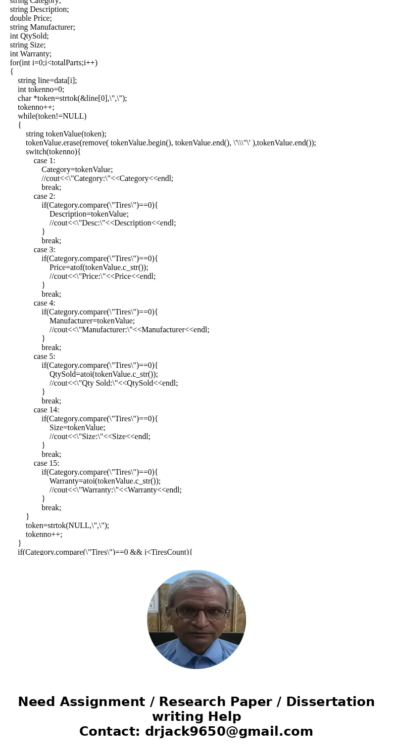 C++ Business is booming for Luigi and Gina LaMota and their automotive parts business. They would like you to help them keep track of the items that sell the be C++ Business is booming for Luigi and Gina LaMota and their automotive parts business. They would like you to help them keep track of the items that sell the be