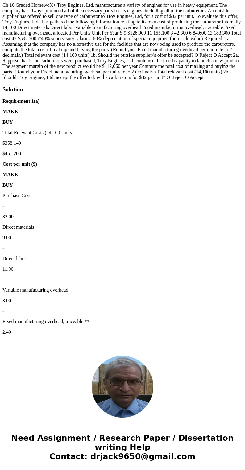  Ch 10 Graded HomewoX+ Troy Engines, Ltd, manufactures a variety of engines for use in heavy equipment. The company has always produced all of the necessary par