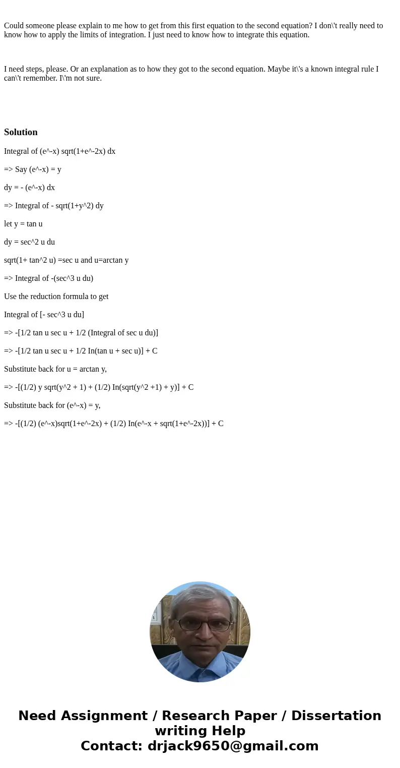 Could someone please explain to me how to get from this first equation to the second equation? I don\'t really need to know how to apply the limits of integrat  Could someone please explain to me how to get from this first equation to the second equation? I don\'t really need to know how to apply the limits of integrat