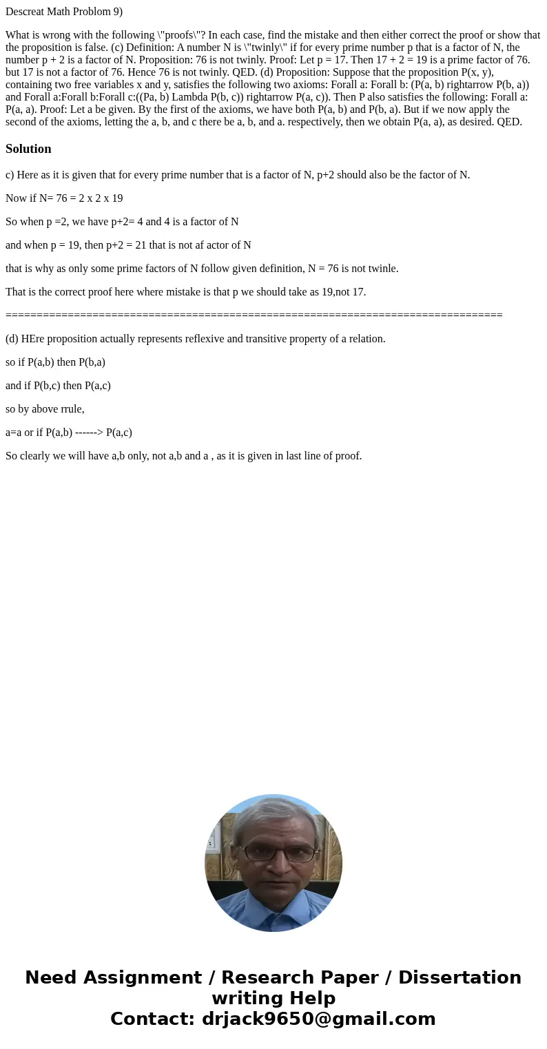 Descreat Math Problom 9) What is wrong with the following \ Descreat Math Problom 9) What is wrong with the following \