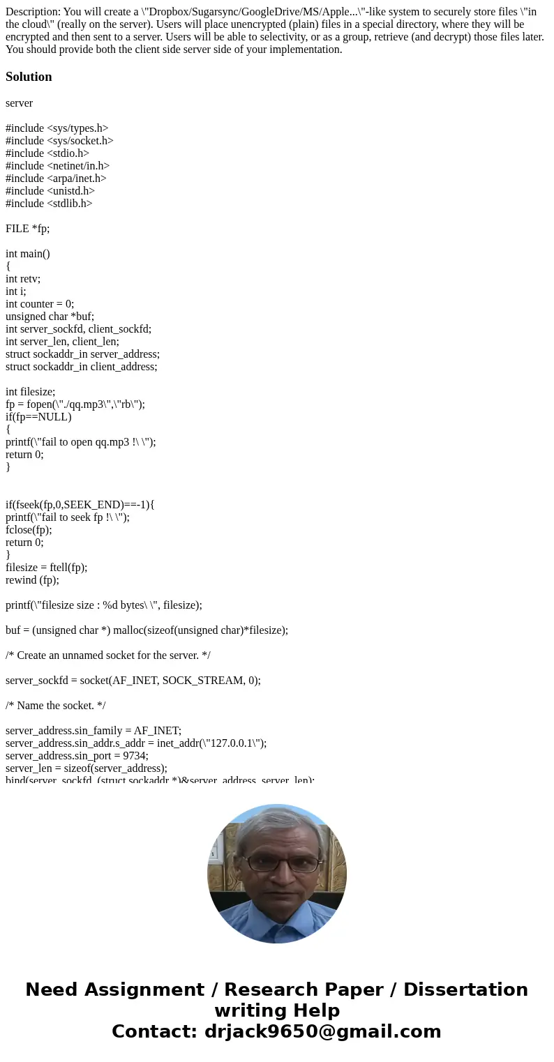  Description: You will create a \