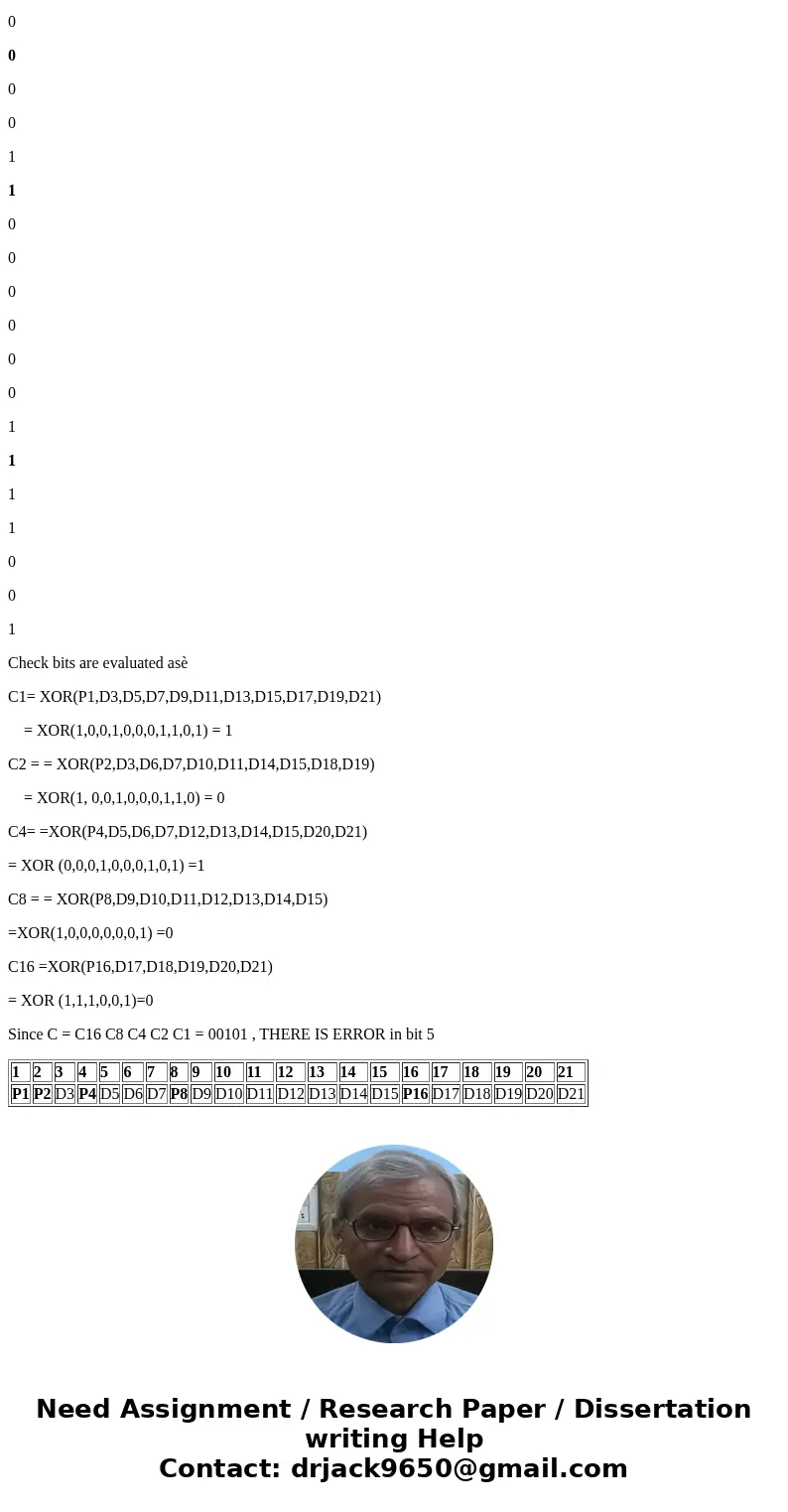 Develop an ECC code for a 16-bit data word. Generate the code for the data word 0101 0000 0011 1001. Show that the code will correctly identify an error in data Develop an ECC code for a 16-bit data word. Generate the code for the data word 0101 0000 0011 1001. Show that the code will correctly identify an error in data