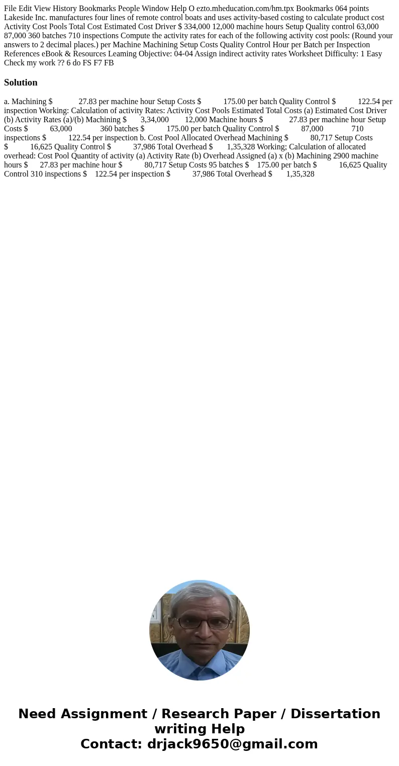 File Edit View History Bookmarks People Window Help O ezto.mheducation.com/hm.tpx Bookmarks 064 points Lakeside Inc. manufactures four lines of remote control   File Edit View History Bookmarks People Window Help O ezto.mheducation.com/hm.tpx Bookmarks 064 points Lakeside Inc. manufactures four lines of remote control