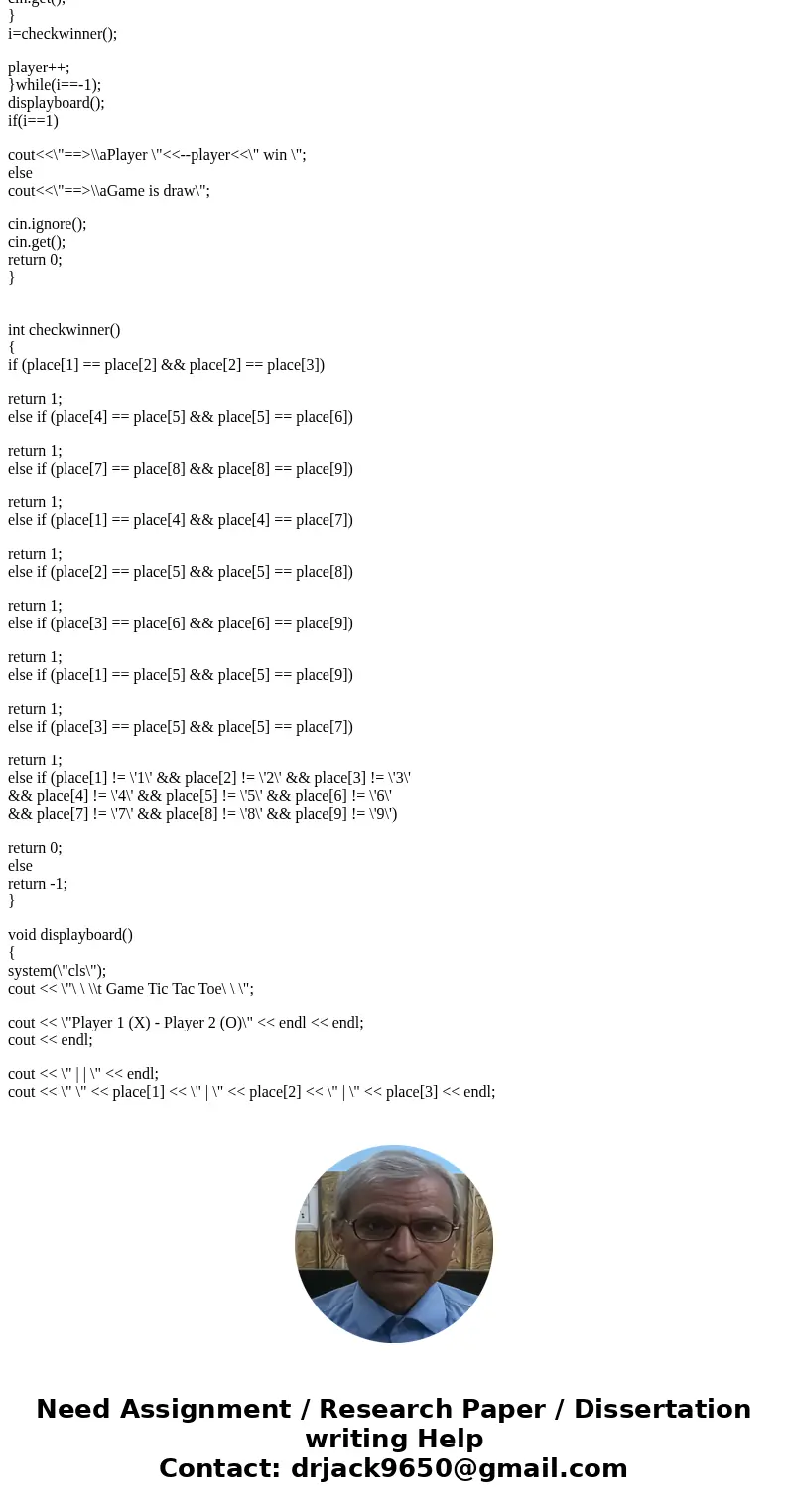 FOR a tic tac toe, do the following please in c++: a) Implement a Board class with the following functionality: Default constructor, copy constructor, destructo FOR a tic tac toe, do the following please in c++: a) Implement a Board class with the following functionality: Default constructor, copy constructor, destructo
