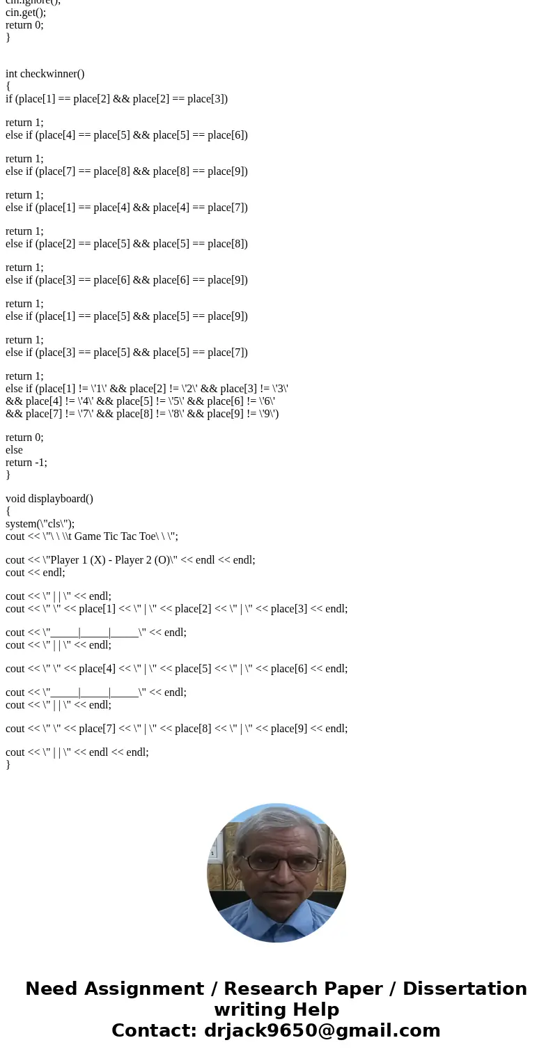 FOR a tic tac toe, do the following please in c++: a) Implement a Board class with the following functionality: Default constructor, copy constructor, destructo FOR a tic tac toe, do the following please in c++: a) Implement a Board class with the following functionality: Default constructor, copy constructor, destructo
