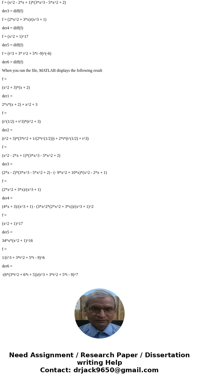 For the function f(x, y) = y tan^-1 xy/1 + x^2 y^find f xy.Solutionfxy is calculated as follows fxy = 2f / yx = (f / x) / y syms x syms y f = (y(tan^-1(x*y))/(  For the function f(x, y) = y tan^-1 xy/1 + x^2 y^find f xy.Solutionfxy is calculated as follows fxy = 2f / yx = (f / x) / y syms x syms y f = (y(tan^-1(x*y))/(