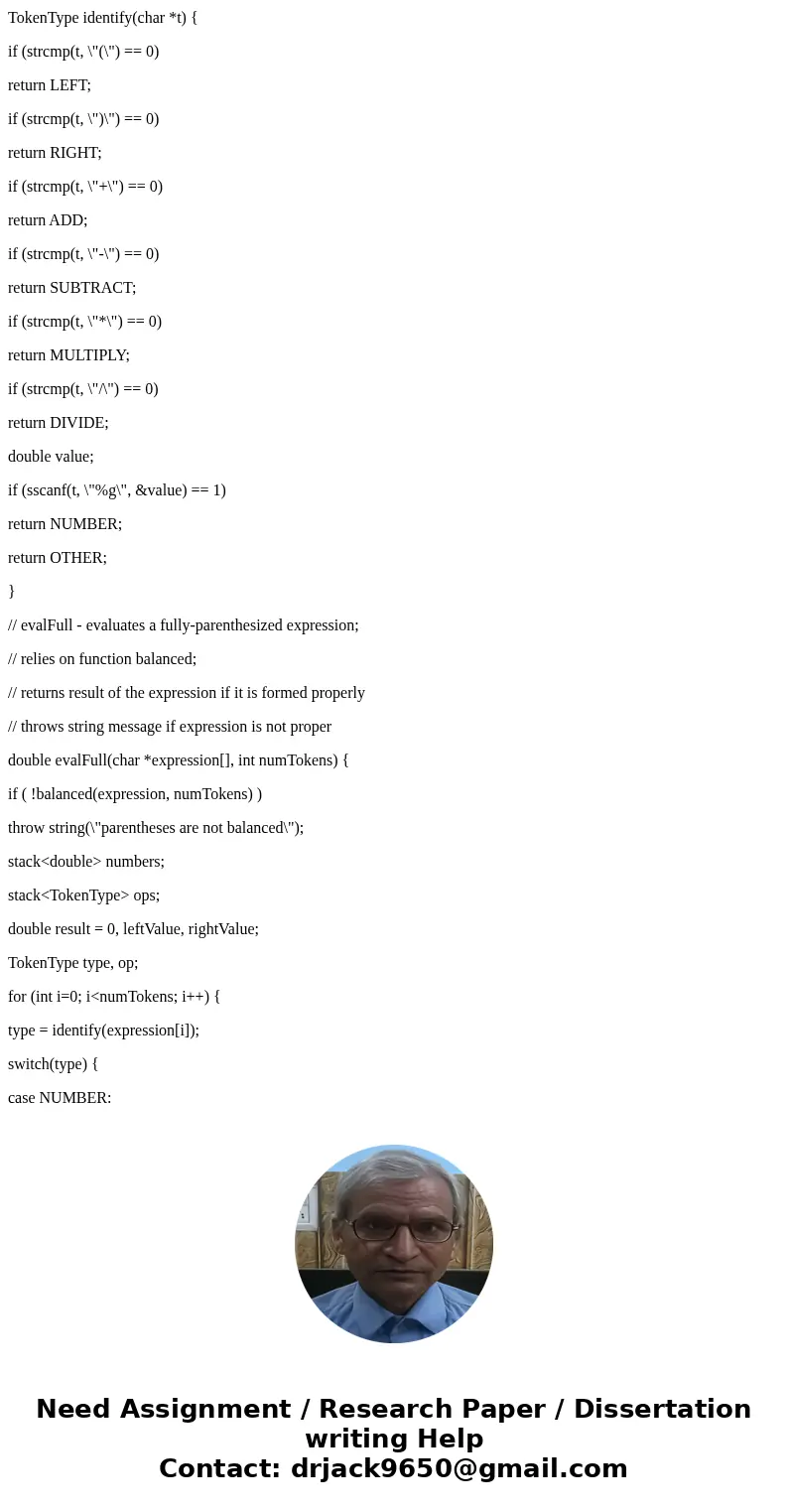 Given intstack.h, usestack.cpp, and evalfull.cpp. You must write a function balanced to complete this program the evalfull.cpp. . Edit evalFull.cpp so that bala Given intstack.h, usestack.cpp, and evalfull.cpp. You must write a function balanced to complete this program the evalfull.cpp. . Edit evalFull.cpp so that bala
