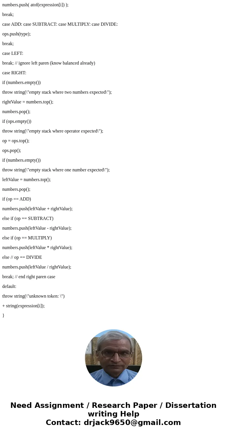 Given intstack.h, usestack.cpp, and evalfull.cpp. You must write a function balanced to complete this program the evalfull.cpp. . Edit evalFull.cpp so that bala Given intstack.h, usestack.cpp, and evalfull.cpp. You must write a function balanced to complete this program the evalfull.cpp. . Edit evalFull.cpp so that bala