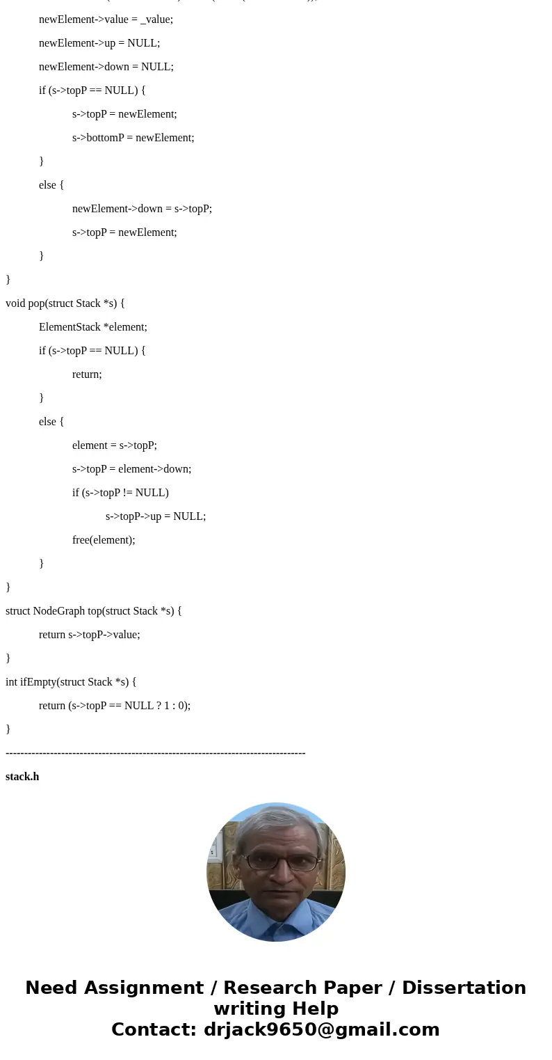 help to writ C program (There is a help Code below) 2) Your task is to write a C program for a Depth-First Search algorithm for graphs. The algorithm can be use help to writ C program (There is a help Code below) 2) Your task is to write a C program for a Depth-First Search algorithm for graphs. The algorithm can be use