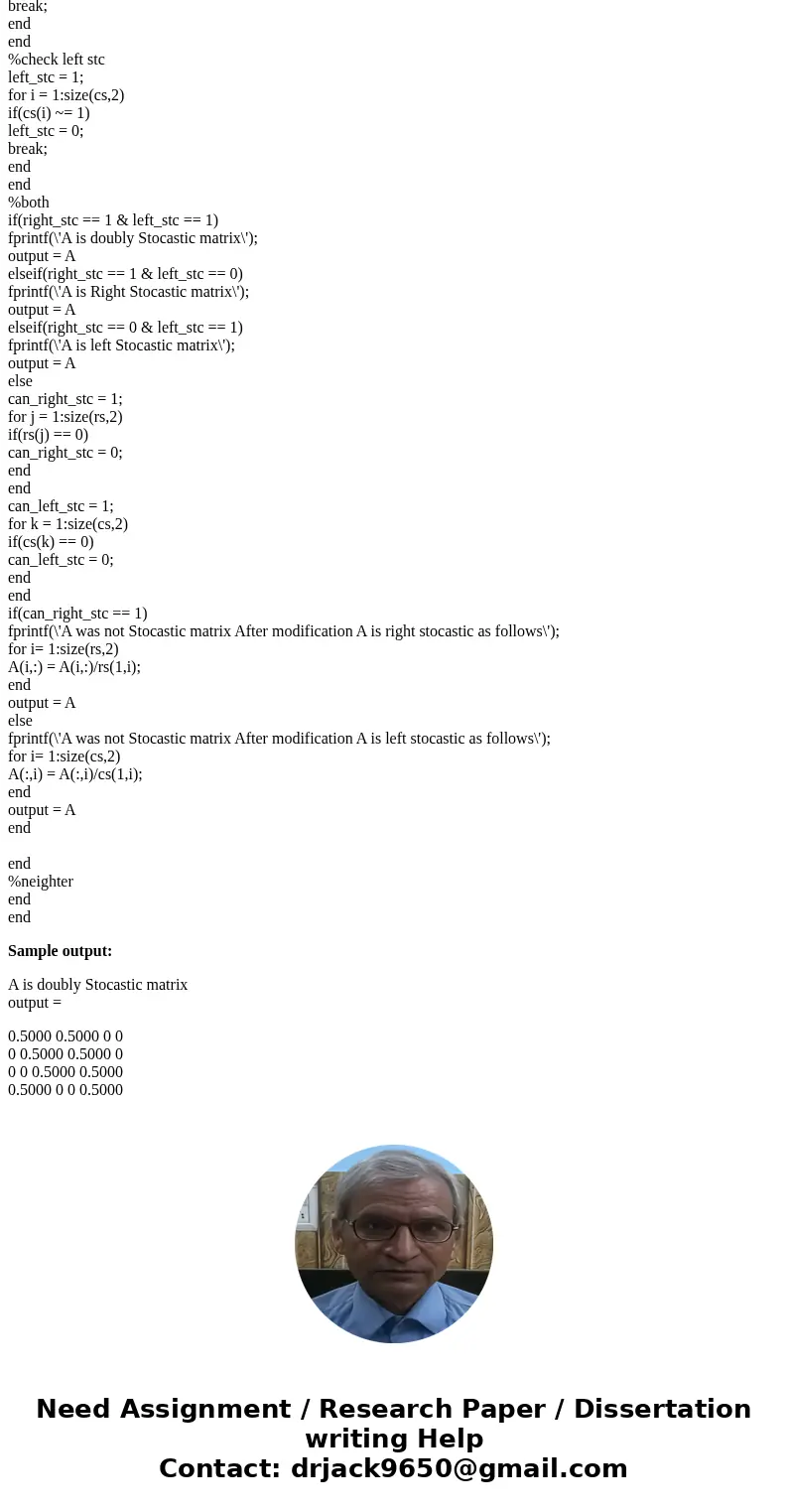 Hey guys, I\'m having a bit of trouble with a MATLAB function. I\'ve attached a photo of the description. Theory: A vector with nonnegative entries is called a  Hey guys, I\'m having a bit of trouble with a MATLAB function. I\'ve attached a photo of the description. Theory: A vector with nonnegative entries is called a