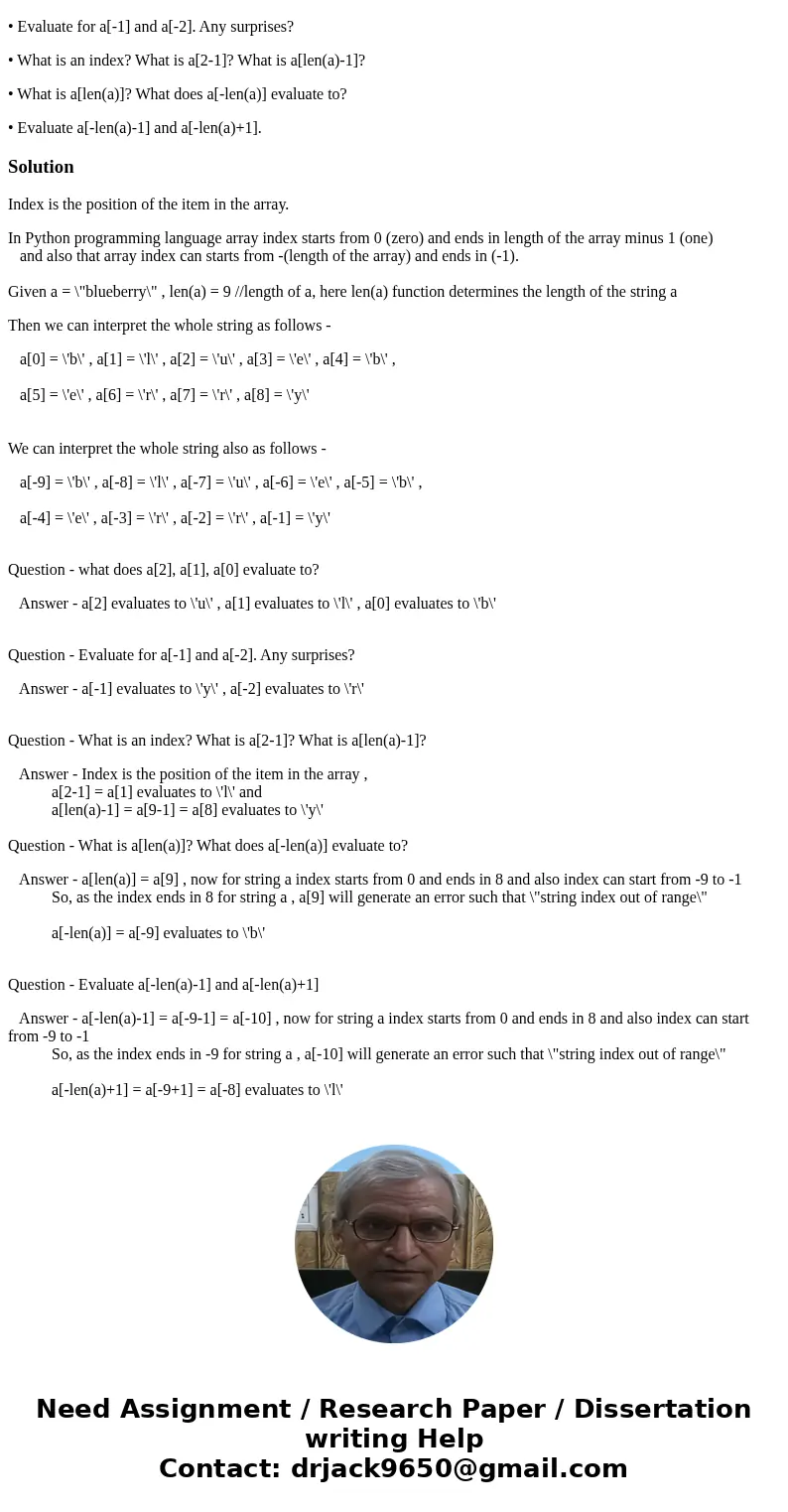 Hi, Can I get some help with this Python question set out below. Thanks Assuming a = \ Hi, Can I get some help with this Python question set out below. Thanks Assuming a = \