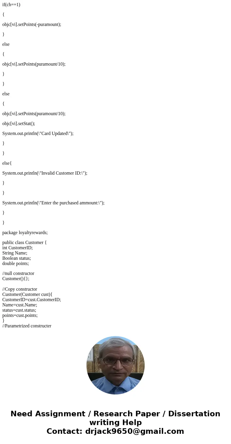 How do I convert this c language program into a java langauge program package loyaltyrewards; import java.util.Scanner; public class LoyaltyPoints { public stat How do I convert this c language program into a java langauge program package loyaltyrewards; import java.util.Scanner; public class LoyaltyPoints { public stat