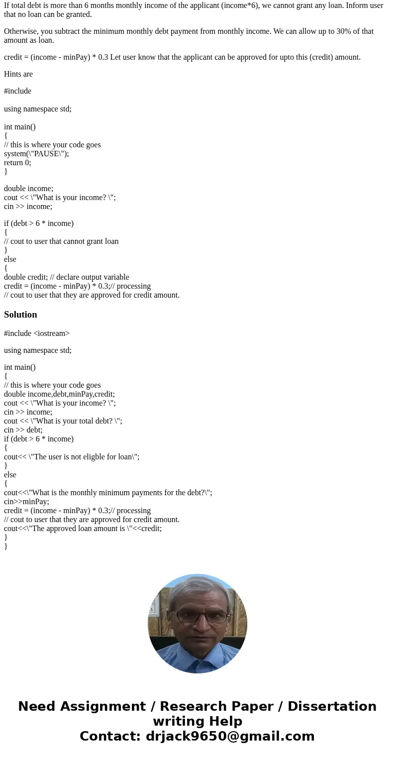 How would you write the code for this homework on visual design C++ win 32 Credit Assist v1.1 Our bank needs a tool that will help us in determining credit wort How would you write the code for this homework on visual design C++ win 32 Credit Assist v1.1 Our bank needs a tool that will help us in determining credit wort
