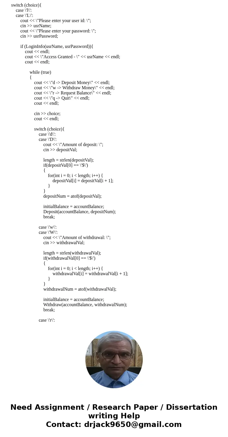 I have created the basic program for this assignment and included my code below. However, I\'m stuck on how to expanded per the instructions in bold. C++ Progra I have created the basic program for this assignment and included my code below. However, I\'m stuck on how to expanded per the instructions in bold. C++ Progra