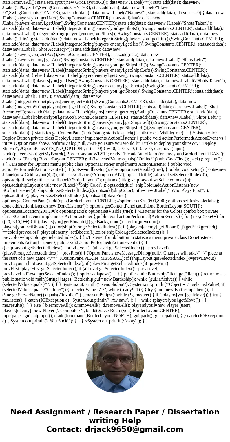 i need a taking turn method for a player vs computer battleship game in java. when a user slects on players board then computer should be able to pick one on th i need a taking turn method for a player vs computer battleship game in java. when a user slects on players board then computer should be able to pick one on th
