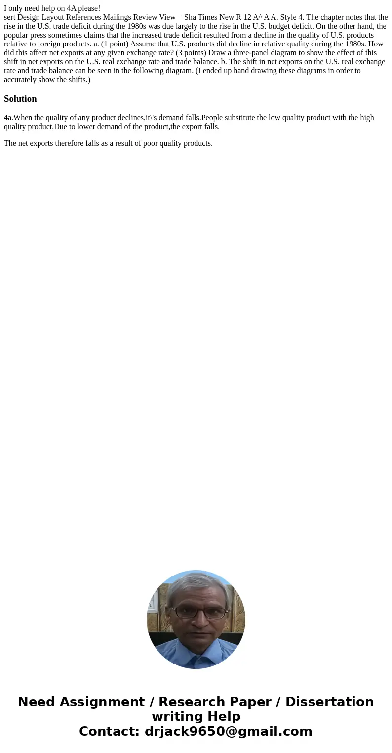 I only need help on 4A please! sert Design Layout References Mailings Review View + Sha Times New R 12 A^ A A. Style 4. The chapter notes that the rise in the U I only need help on 4A please! sert Design Layout References Mailings Review View + Sha Times New R 12 A^ A A. Style 4. The chapter notes that the rise in the U