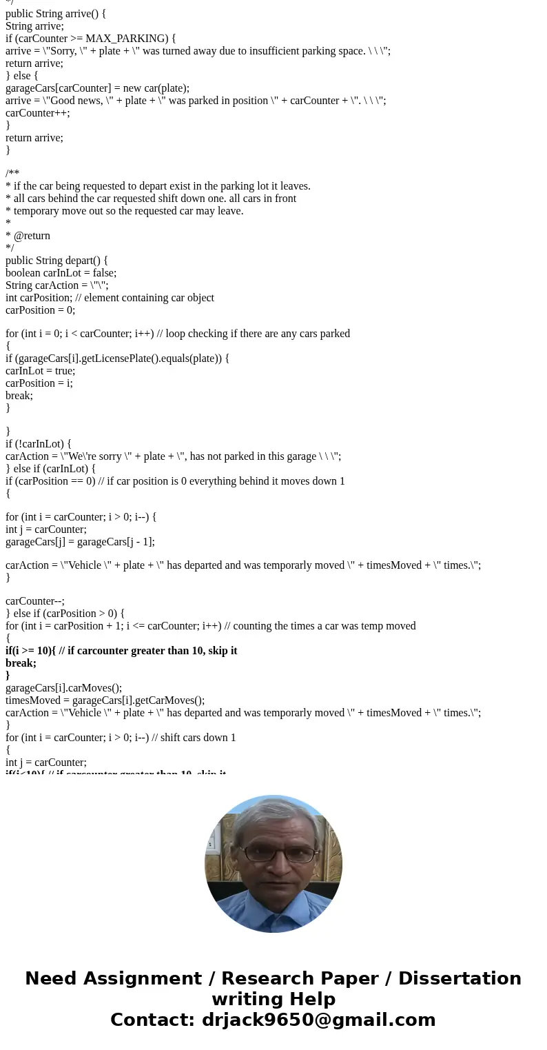 I\'m writing a garage java program and im getting out of bounds exceptions, my temp move method is messed up, and im having problems print the file to a txt.fil I\'m writing a garage java program and im getting out of bounds exceptions, my temp move method is messed up, and im having problems print the file to a txt.fil
