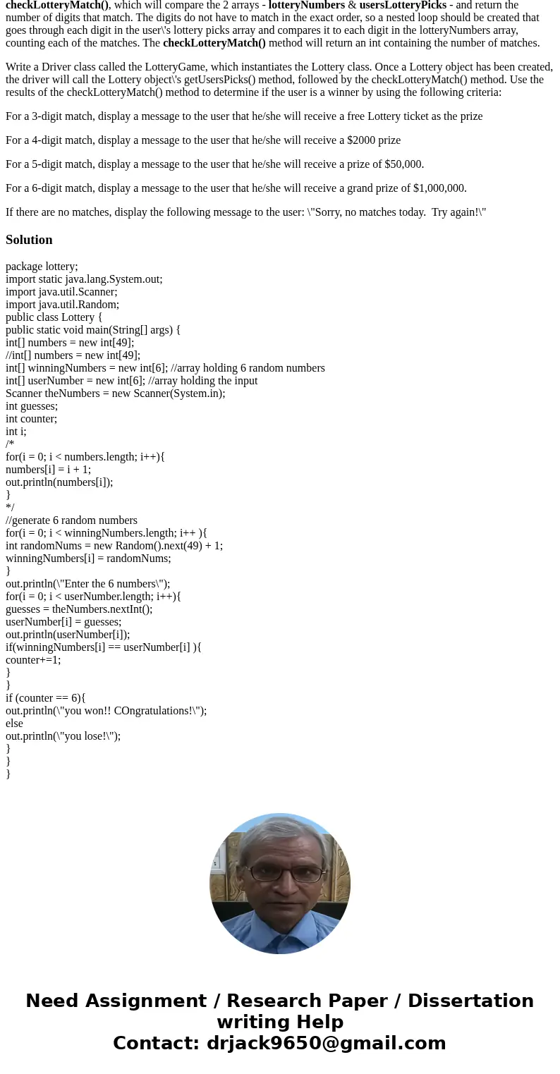 **IN JAVA CODE Write a Program Write a Lottery class that simulates a 6-number lottery (e.g. \ **IN JAVA CODE Write a Program Write a Lottery class that simulates a 6-number lottery (e.g. \