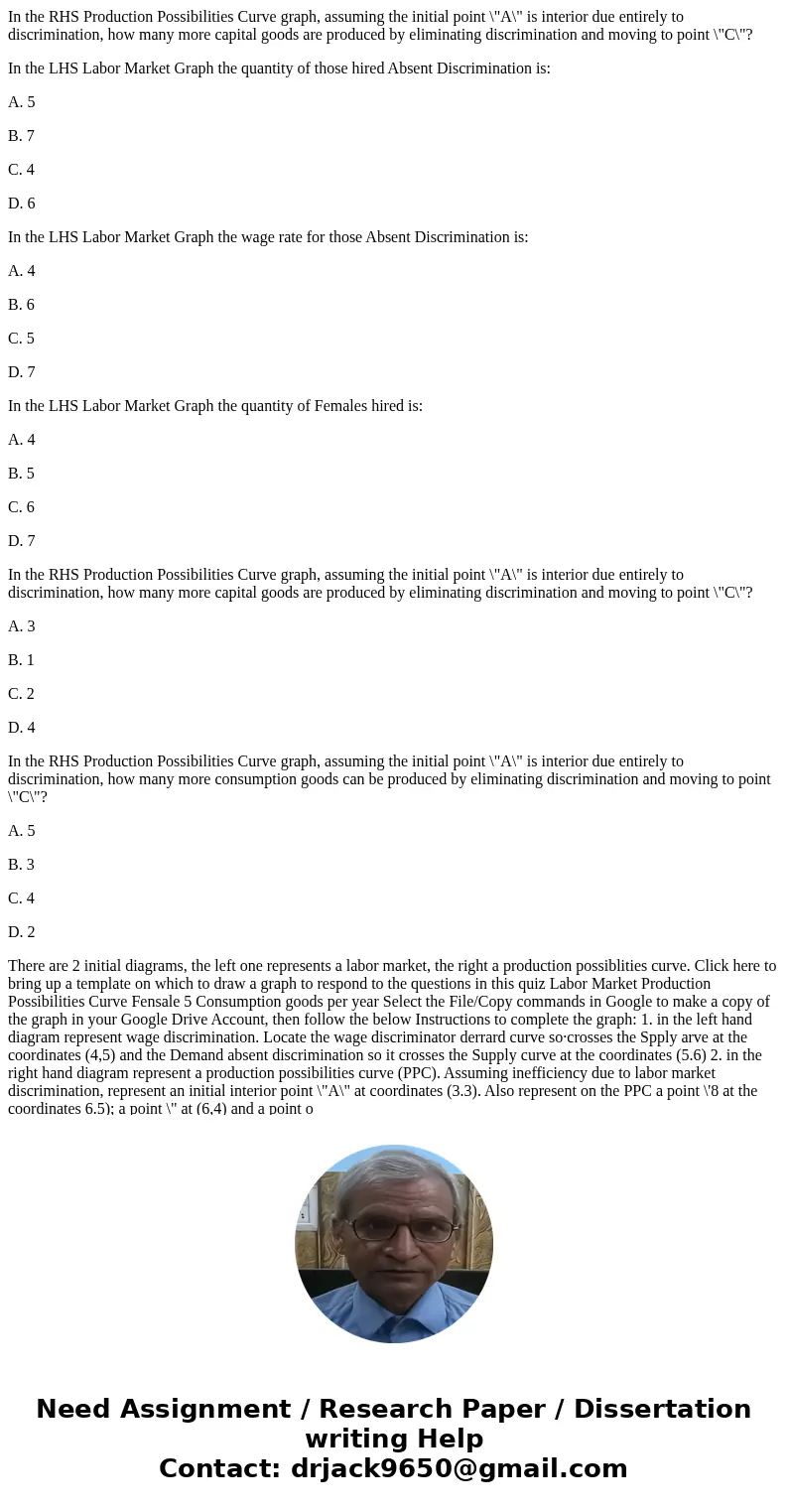 In the RHS Production Possibilities Curve graph, assuming the initial point \ In the RHS Production Possibilities Curve graph, assuming the initial point \