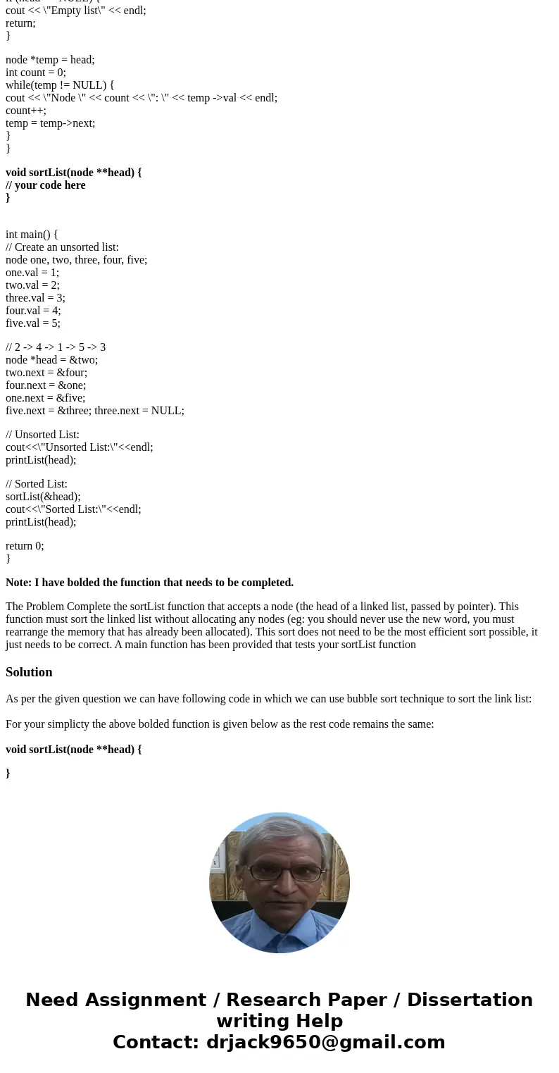 #include <iostream> using namespace std; struct node { int val; node *next; }; void printList(node *head) { if (head == NULL) { cout << \ #include <iostream> using namespace std; struct node { int val; node *next; }; void printList(node *head) { if (head == NULL) { cout << \